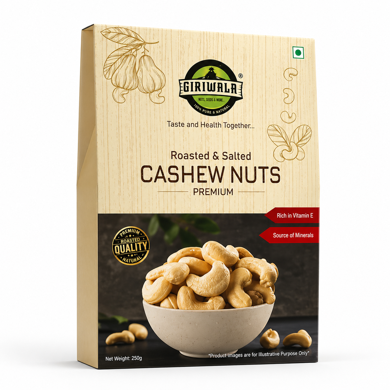 Roasted & Salted Cashew W320 – 250 g