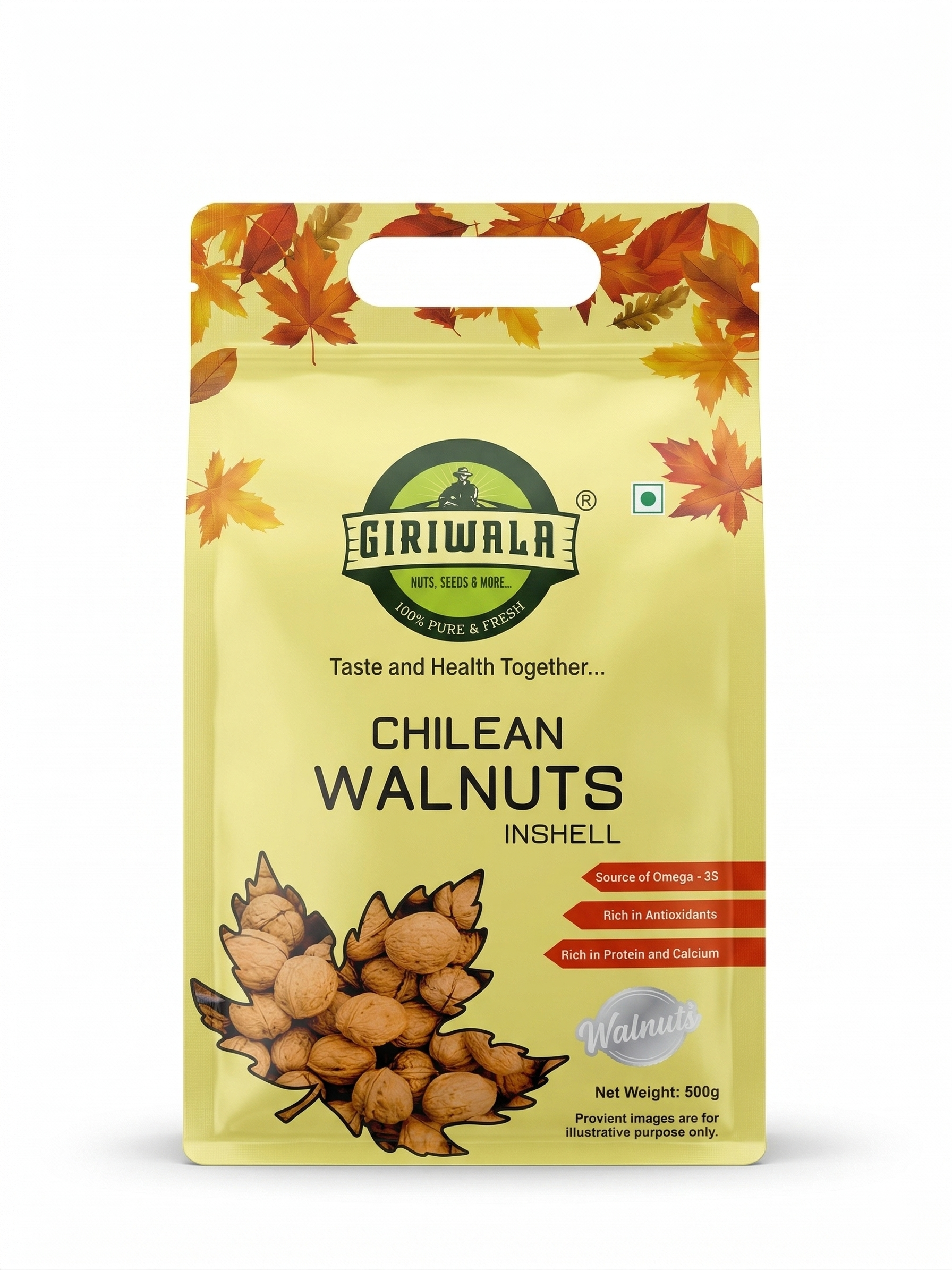Walnut Chilean in Shell Pouch – 500 g | Akhrot